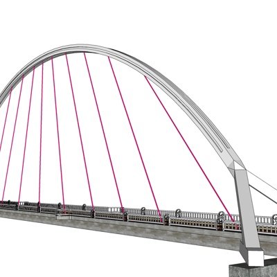 现代跨河大桥su模型
