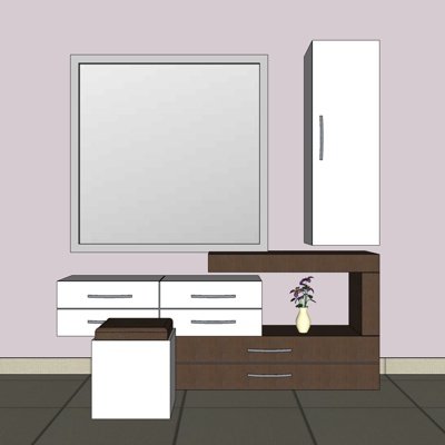 现代实木浴室柜su模型