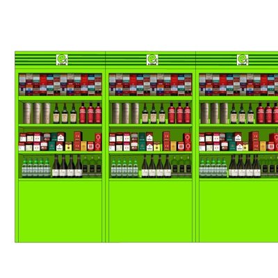 现代超市展柜货架su模型
