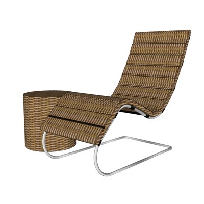 现代竹编躺椅su模型
