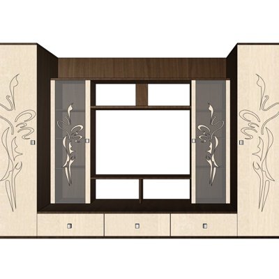新中式实木飘窗储物柜su模型