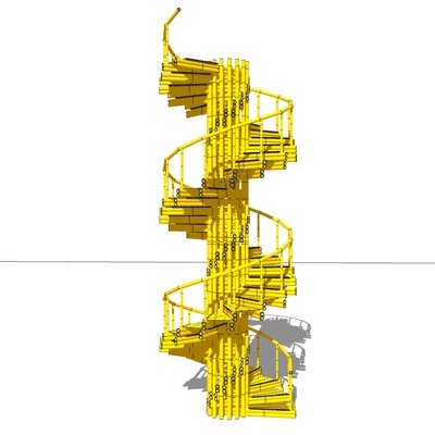 现代竹子楼梯su模型