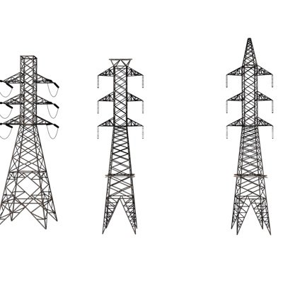 现代高压电线塔su模型