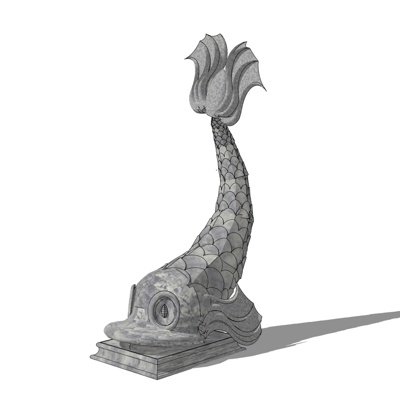 现代鲤鱼雕塑小品su模型