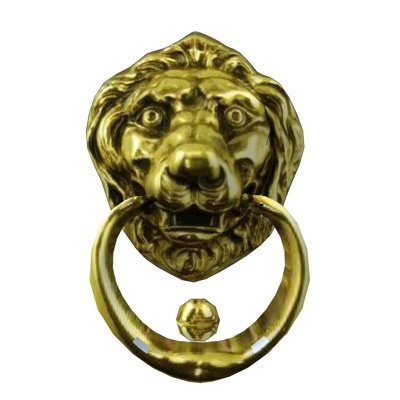 中式青铜狮子头门拉手su模型