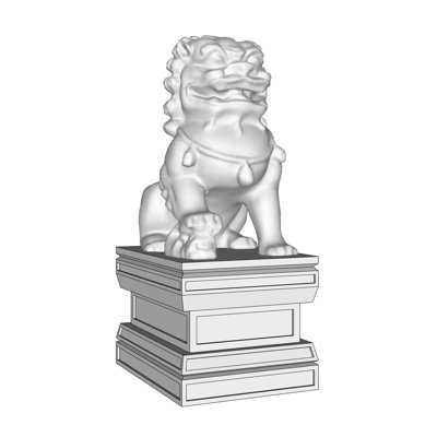 中式狮子雕塑su模型