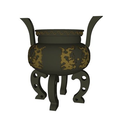中式铜炉su模型