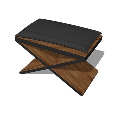 现代实木折叠凳子su模型