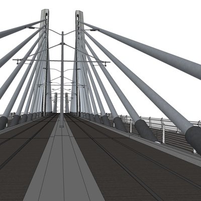 现代拉索桥su模型