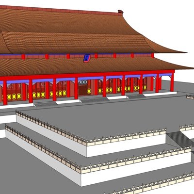 中式重檐歇山顶宫殿su模型