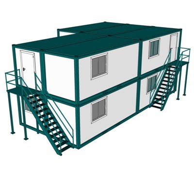现代集装箱住宅su模型