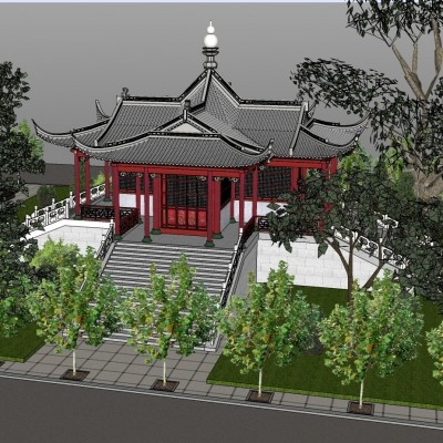 日式寺院建筑su模型