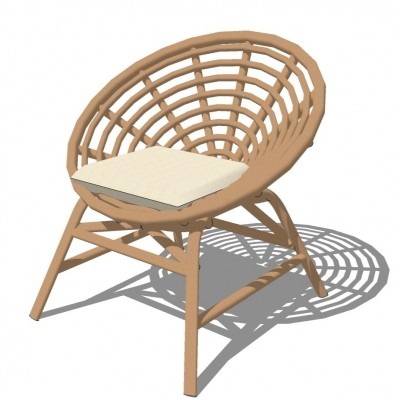 现代实木单椅su模型