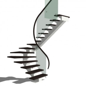 现代玻璃旋转楼梯su模型