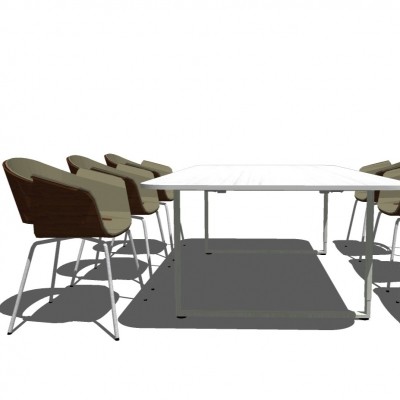 现代餐桌椅组合su模型