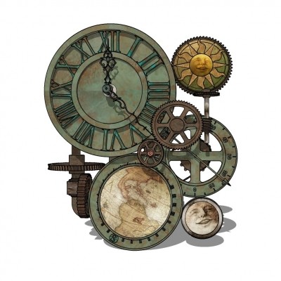 欧式古典机械钟表su模型