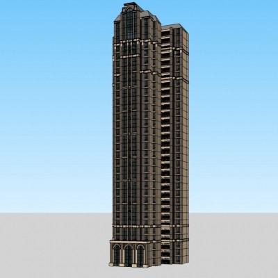 欧式古典高层公寓楼su模型