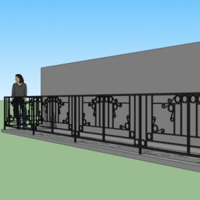 欧式铁艺栏杆su模型