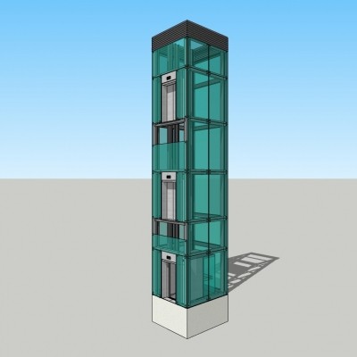现代观光电梯免费su模型