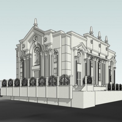 欧式教堂su模型