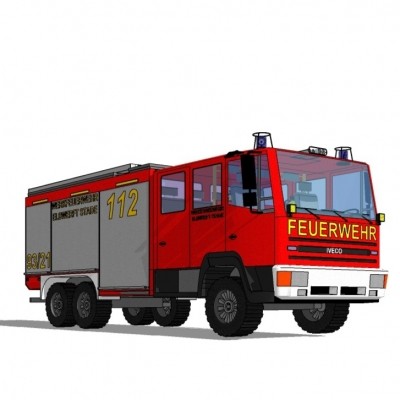现代消防车su模型