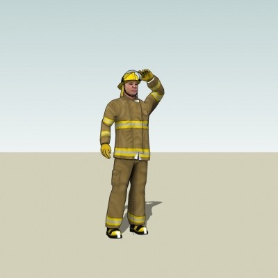 现代消防员su模型
