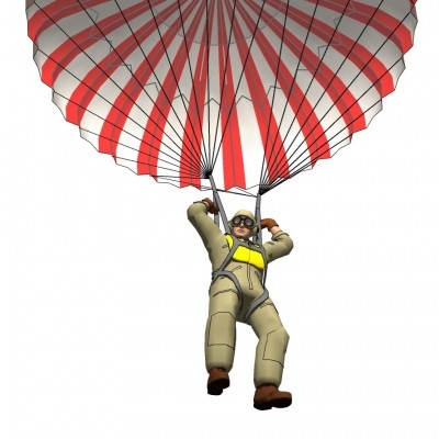 日式跳伞飞行员su模型