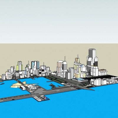 现代城市规划设计su模型
