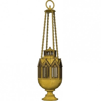欧式古典黄铜吊灯su模型