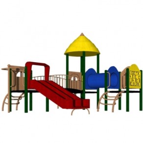 现代幼儿园滑梯su模型