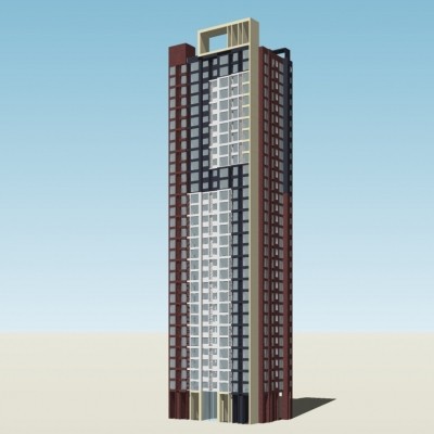 现代高层公寓楼su模型