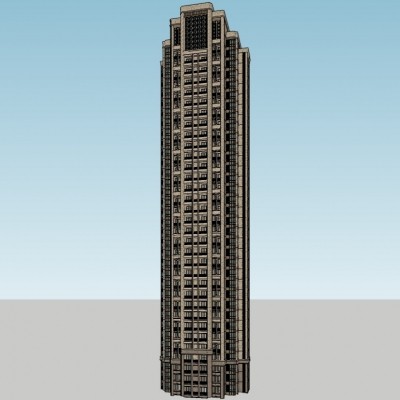 新古典超高层公寓楼su模型