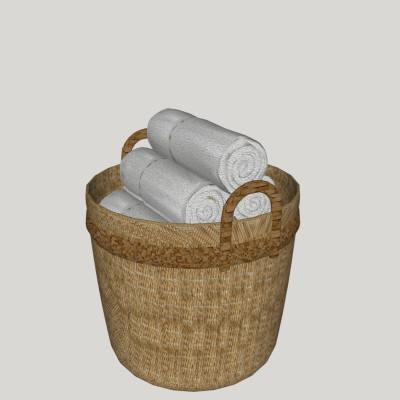 现代毛巾脏衣篓su模型