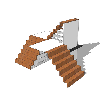现代简约楼梯su模型