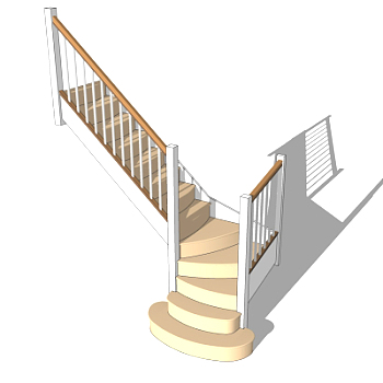现代简约楼梯su模型
