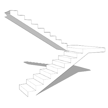 现代简约楼梯su模型