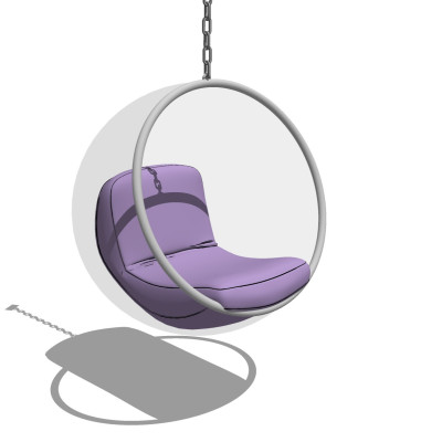 现代玻璃吊椅su模型