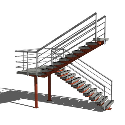工业风金属楼梯su模型