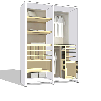 现代简约衣柜su模型