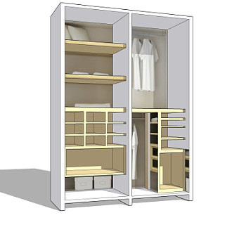 现代简约衣柜su模型