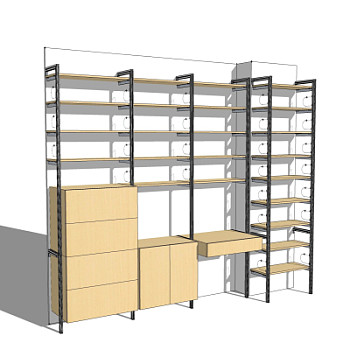 现代储物柜su模型