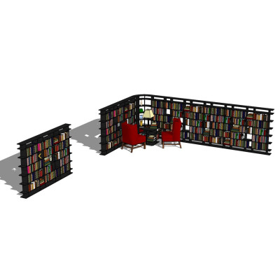 现代书柜su模型