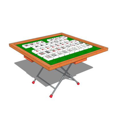 现代折叠麻将桌su模型