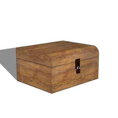 现代实木箱子su模型