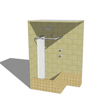 现代淋浴间su模型