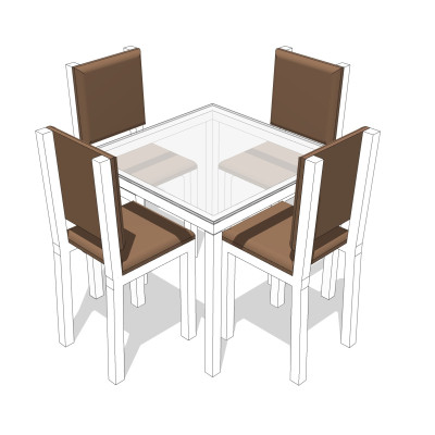 现代餐桌椅su模型