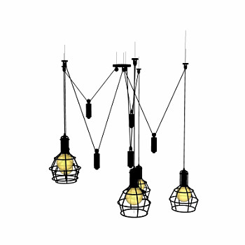 工业风蜘蛛吊灯su模型