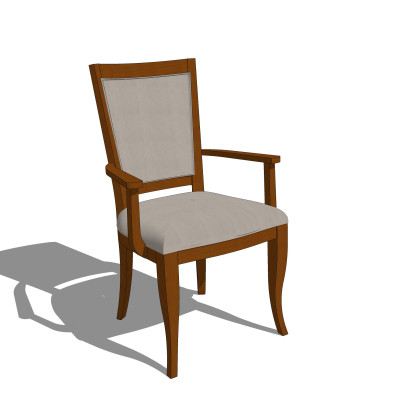 欧式实木单椅su模型