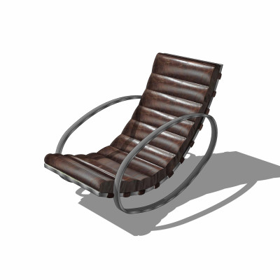 工业风皮革躺椅su模型