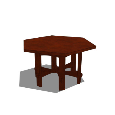 中式实木餐桌su模型